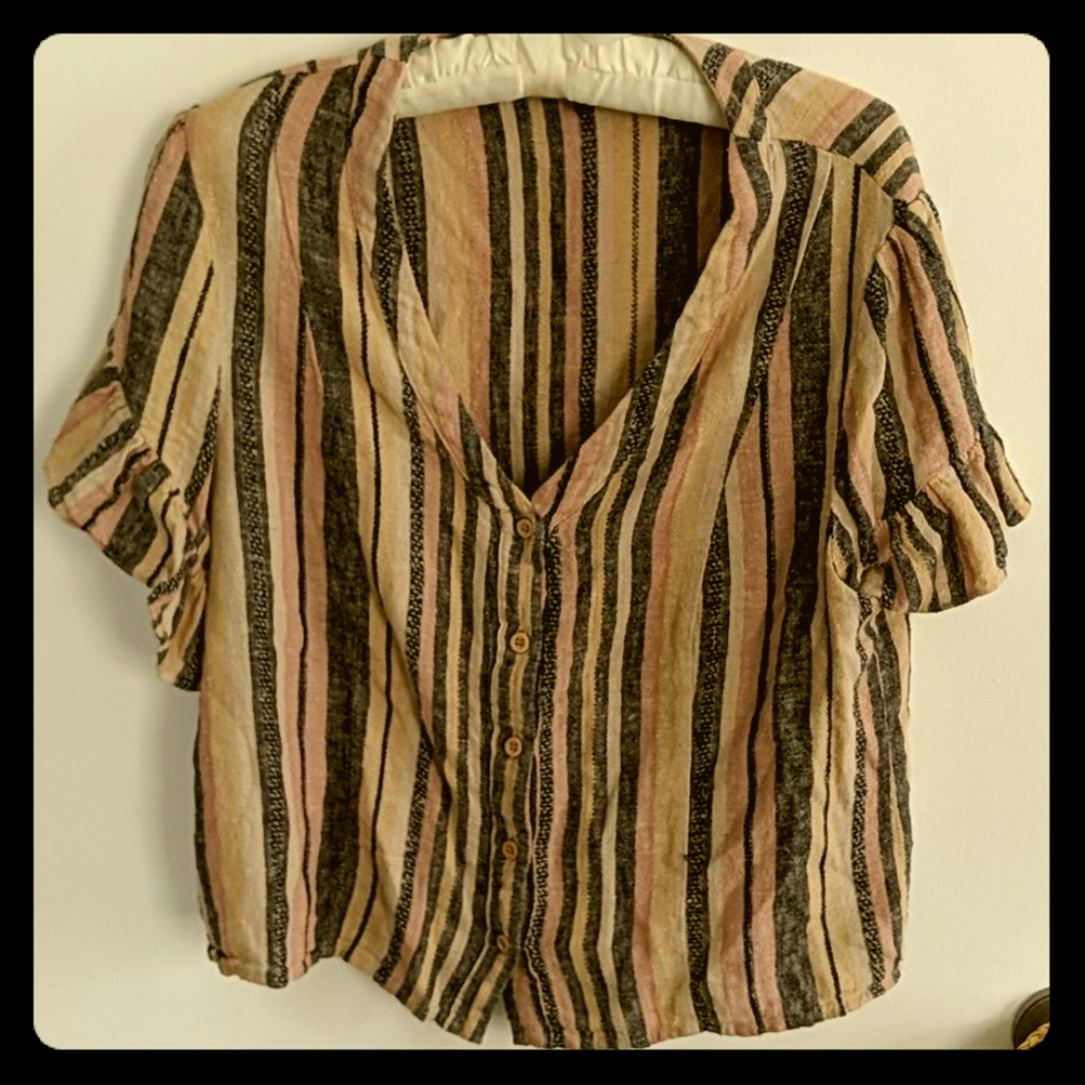 Stripped button down blouse